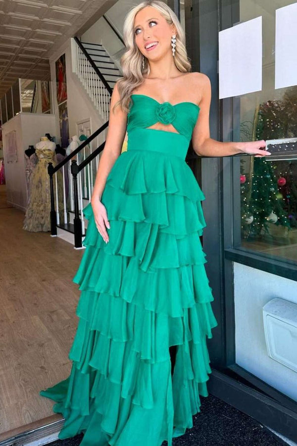 A-Line Sweetheart Layered Chiffon Sleeveless Formal Prom Dress – Prom Dresses by KissProm | Available at KissProm