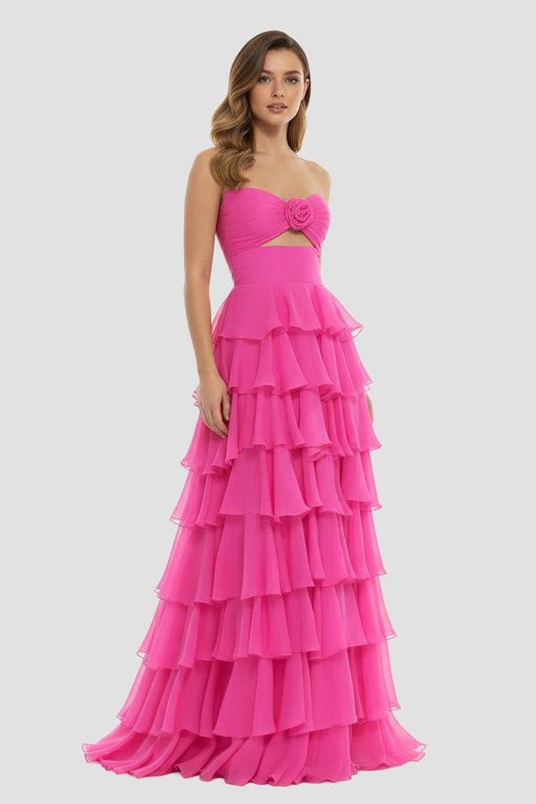 A-Line Sweetheart Layered Chiffon Sleeveless Formal Prom Dress – Prom Dresses by KissProm | Available at KissProm