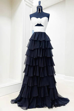 A-Line Sweetheart Layered Chiffon Sleeveless Formal Prom Dress – Prom Dresses by KissProm | Available at KissProm