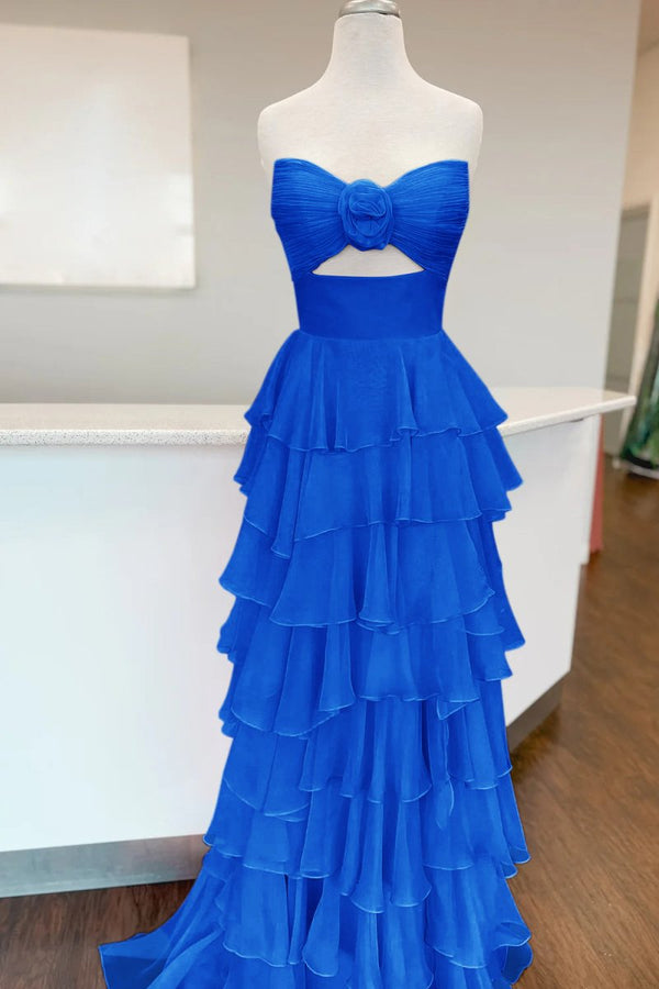 A-Line Sweetheart Layered Chiffon Sleeveless Formal Prom Dress – Prom Dresses by KissProm | Available at KissProm