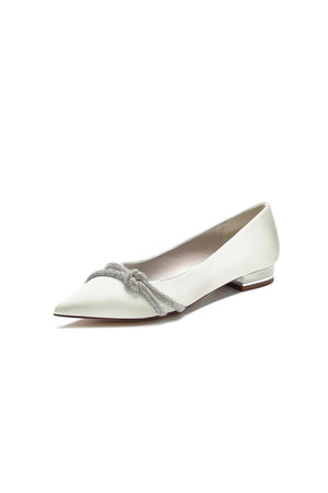 Pointed Toe Glitter Strap Kitten Heels - KissProm