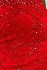 Elaraine | Red - V Neck Bodycon Sequins Short Homecoming Dresses With Appliques