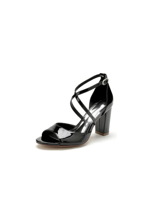 Elegant Nude Pink High Heels with Crossed Straps - KissProm