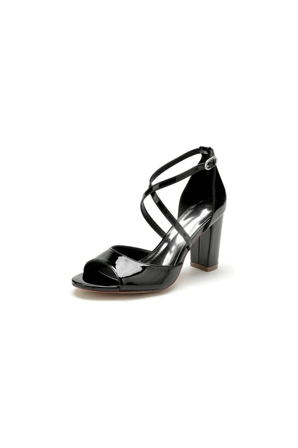 Elegant Nude Pink High Heels with Crossed Straps - KissProm