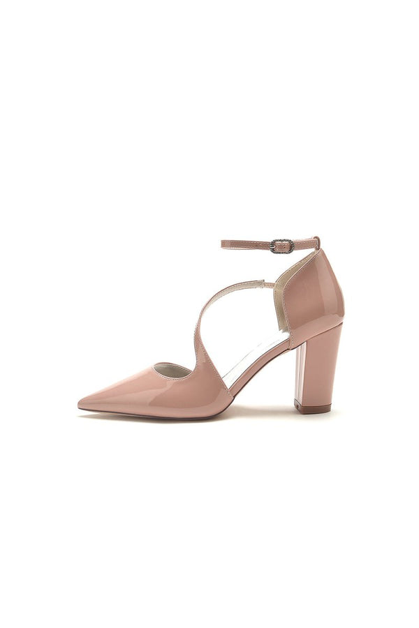 Burgundy Mary Jane Heels with Chunky - KissProm