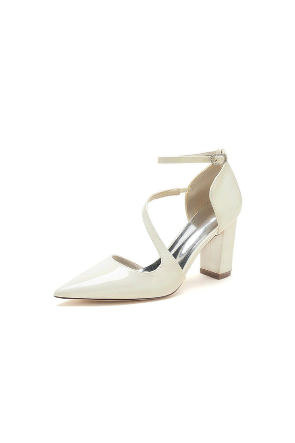 Burgundy Mary Jane Heels with Chunky - KissProm