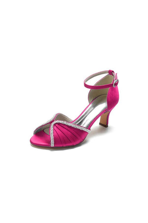 Elegant Rayel Blue Satin Pump with Rhinestone Accents - KissProm