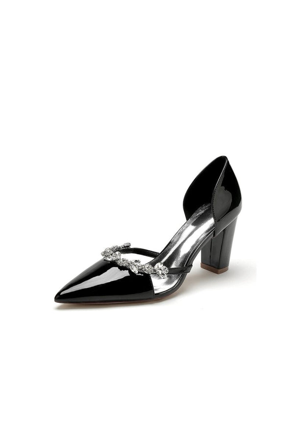 Ivory High Heels with Crystal Bow Embellishment - KissProm