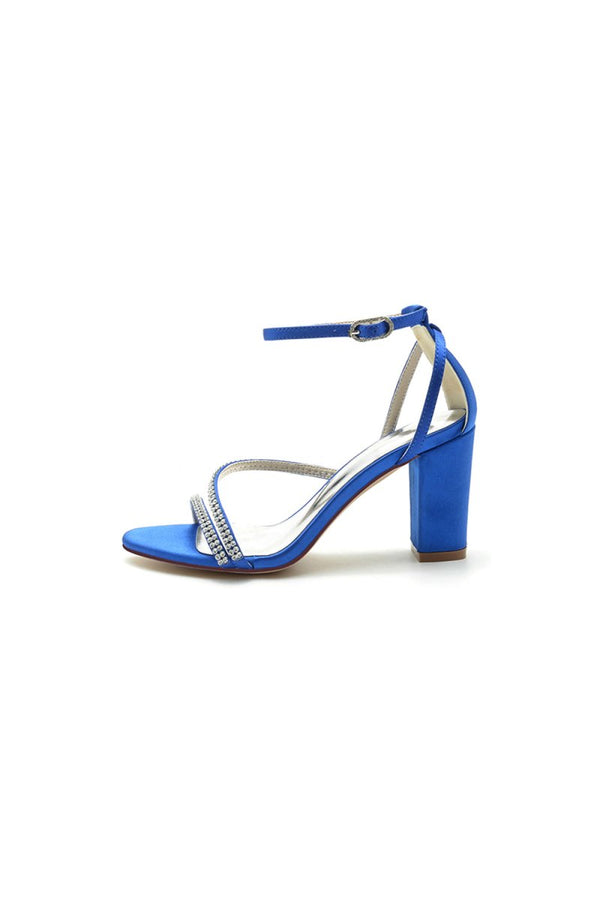 Faux Silk Strappy Chunky Heel Prom Shoes – Shoes by KissProm | Available at KissProm