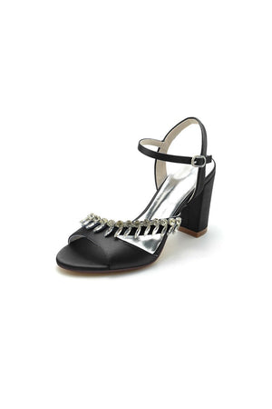 Fuchsia High Heels with Shimmering Metal Accents - KissProm