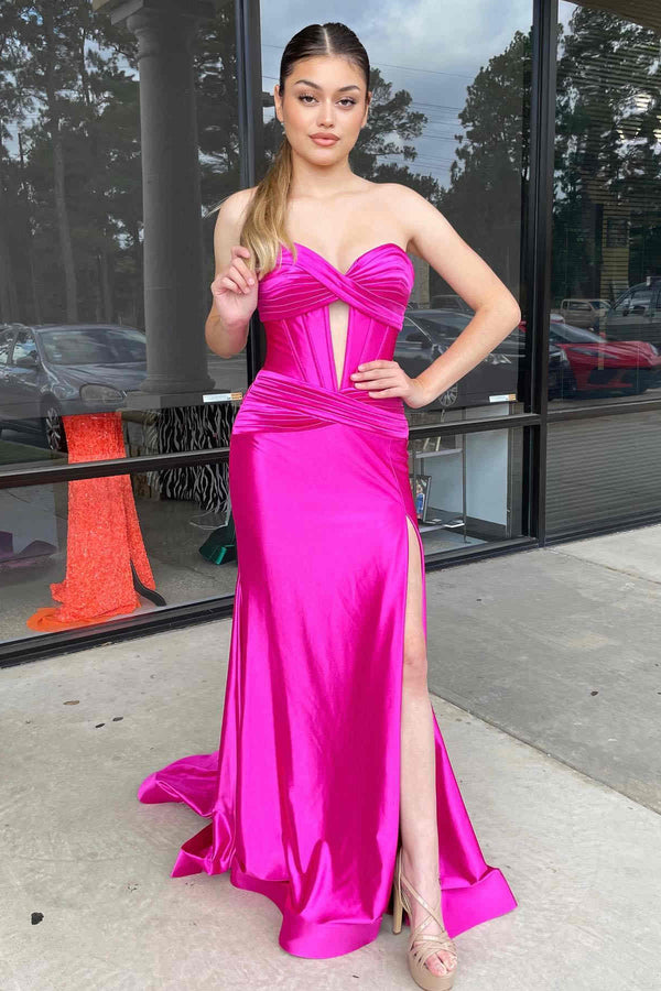 Sweetheart Satin Mermaid Long Prom Dress – Prom Dress by KissProm | Available at KissProm