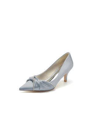 Crystal Bow Wedding Stiletto Heels with Rhinestone - KissProm
