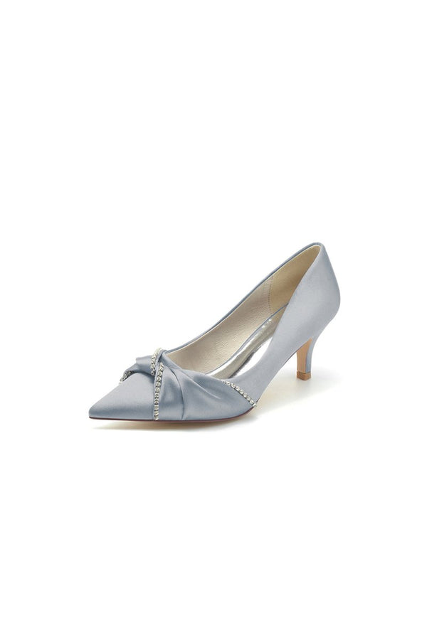 Crystal Bow Wedding Stiletto Heels with Rhinestone - KissProm
