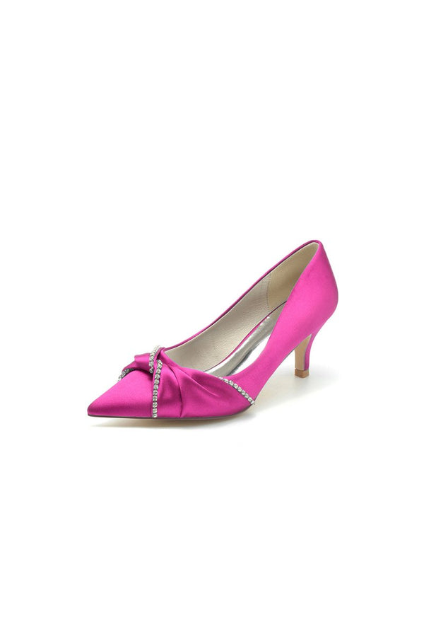 Crystal Bow Wedding Stiletto Heels with Rhinestone - KissProm
