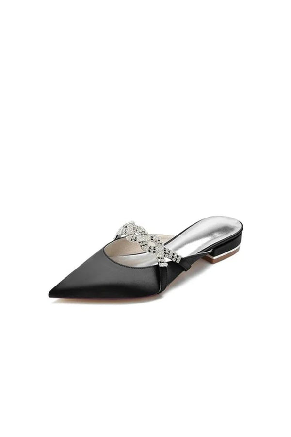Glitter Crystal Embellished Kitten Sandals - KissProm
