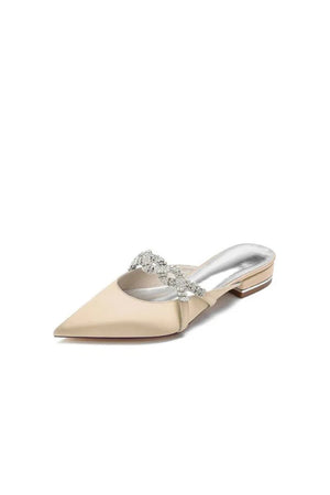 Glitter Crystal Embellished Kitten Sandals - KissProm