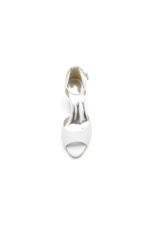 Glitter Crystal Peep Toe Chunky Heels - KissProm