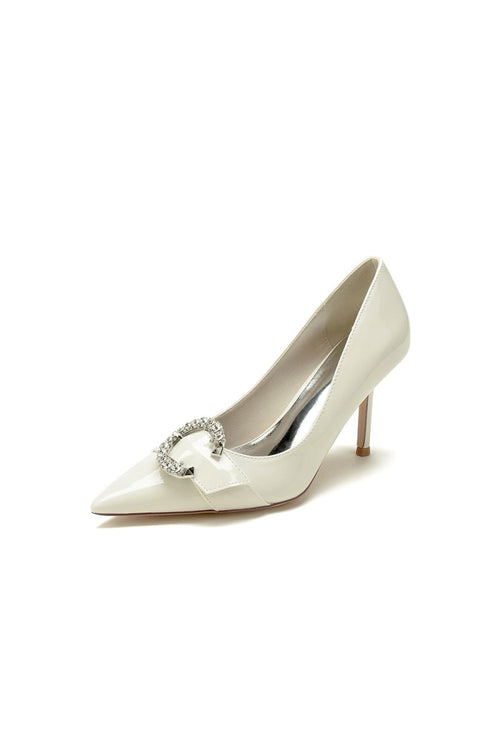 Glitter Crystal Pointed Toe Wedding High Heels - KissProm