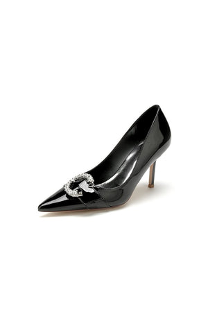 Glitter Crystal Pointed Toe Wedding High Heels - KissProm