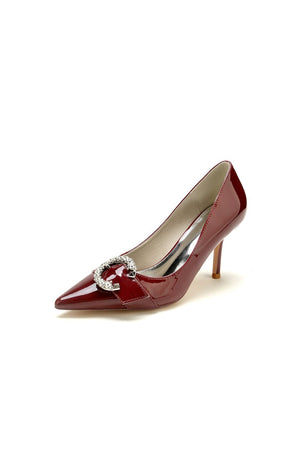 Glitter Crystal Pointed Toe Wedding High Heels - KissProm
