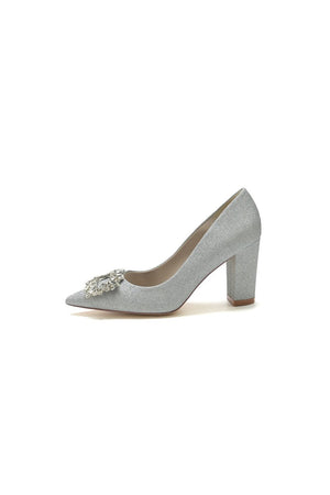 Gold Crystal Pumps with Rhinestone - KissProm