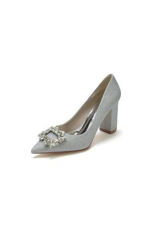 Gold Crystal Pumps with Rhinestone - KissProm