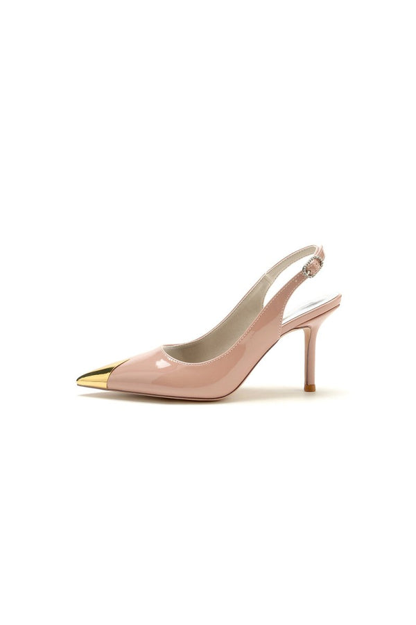 Glitter Crystal Wedding Shoes with Slingback Strap - KissProm
