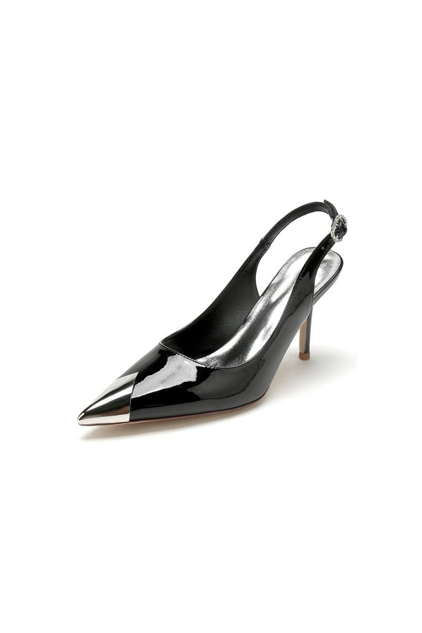 Glitter Crystal Wedding Shoes with Slingback Strap - KissProm