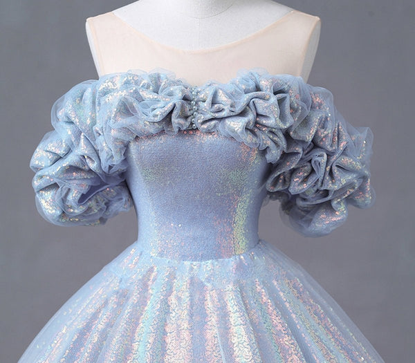 Glitz Mermaid  Blue Bridal Gown Fairy Prom Dress Dress