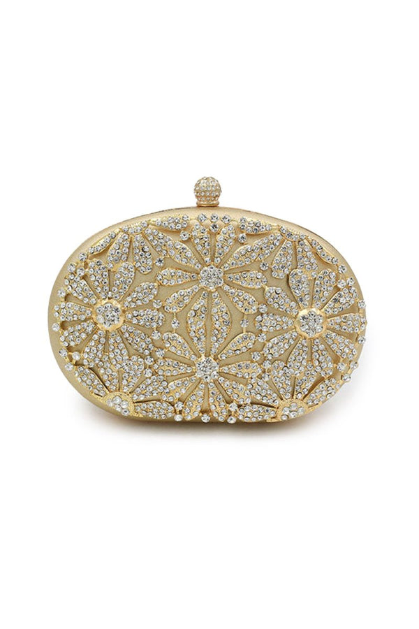 Gold Closure Beaded Clutch Bag - KissProm