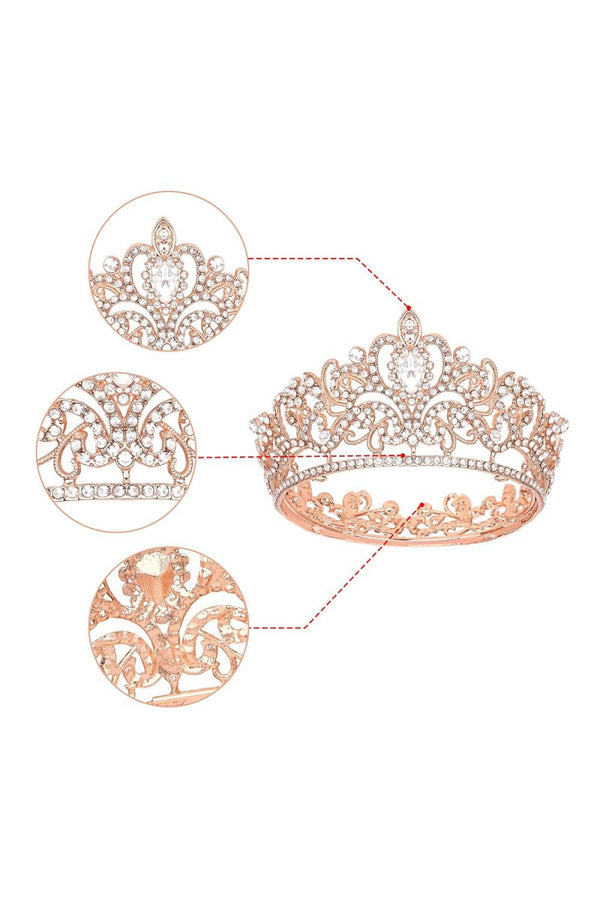Gold Crystal Crown Accessories Rhinestones - KissProm