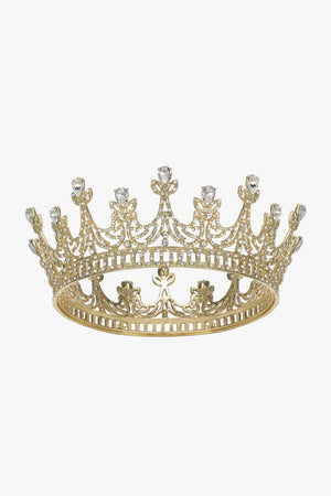 Gold Crystal Rheinstone Queen Crowns - KissProm