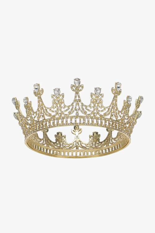 Gold Crystal Rheinstone Queen Crowns - KissProm