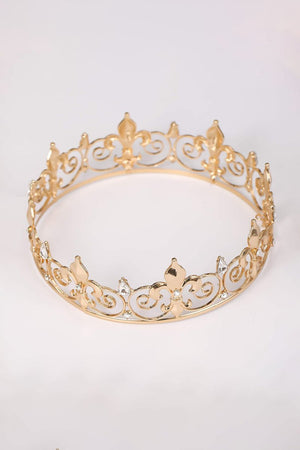Gold Full Round King Crown - KissProm