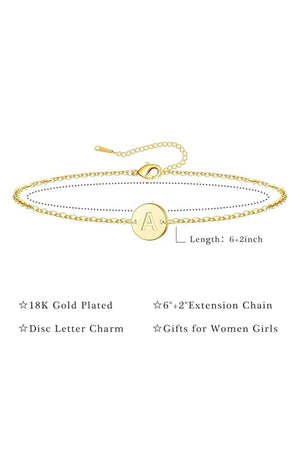 Gold Letter Initial Monogram Bracelets - KissProm