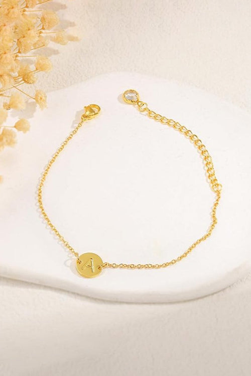 Gold Letter Initial Monogram Bracelets - KissProm