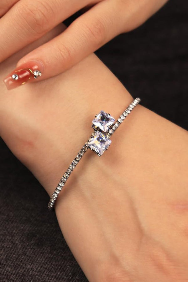 Gold Rhinestone Open Cuff Tennis Bracelets - KissProm