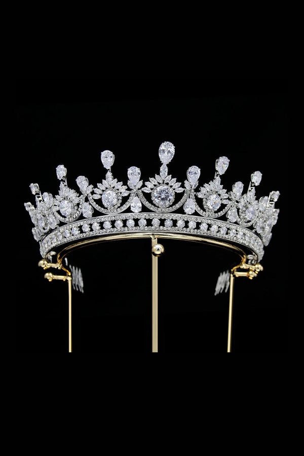 Green Zircon Wedding Crown - KissProm