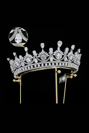 Green Zircon Wedding Crown - KissProm
