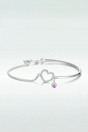 Heart Charm Bracelet in Sterling Silver - KissProm