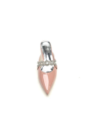 High Heels Nude Pink with Silver Embellishments - KissProm
