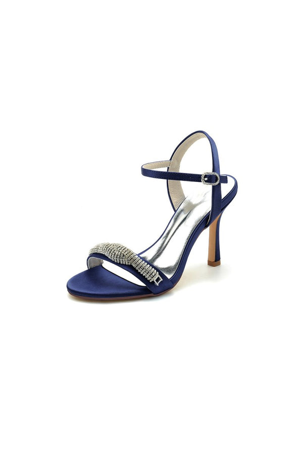 Ivory High Heels with Sparkling Crystal Embellishments - KissProm