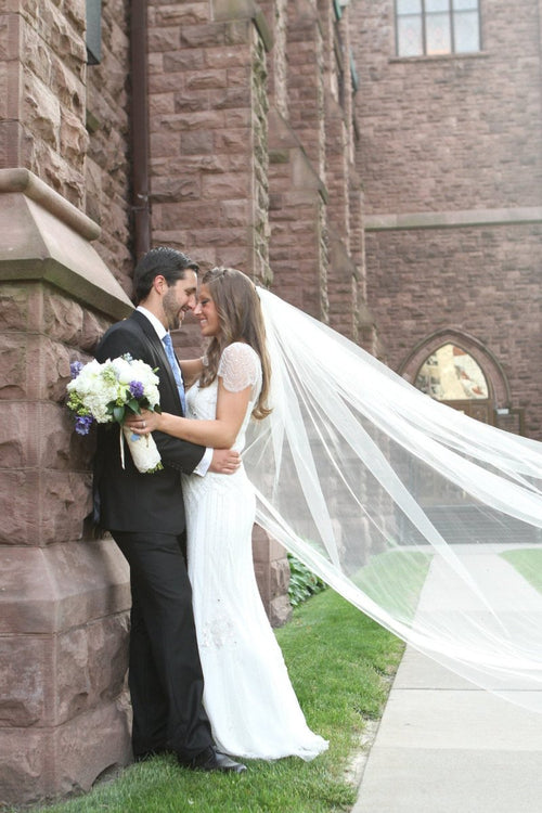 Vintage Sheer Single Tier Classic Wedding Bridal Veil - KissProm