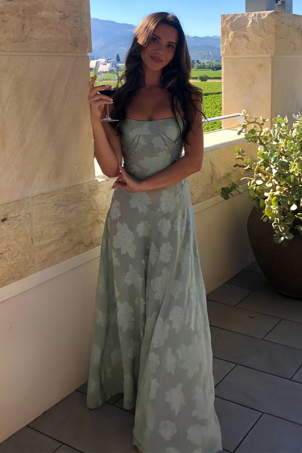 Pink Sheath Satin Floral Spaghetti Straps Long Prom Dresses – Prom Dresses by KissProm | Available at KissProm