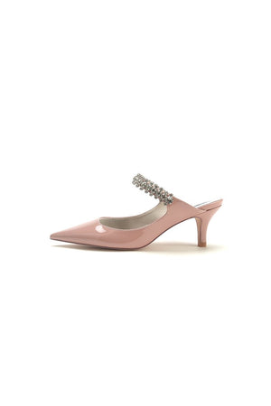 Burgundy Pointed Toe Wedding Shoes with Rhinestone - KissProm