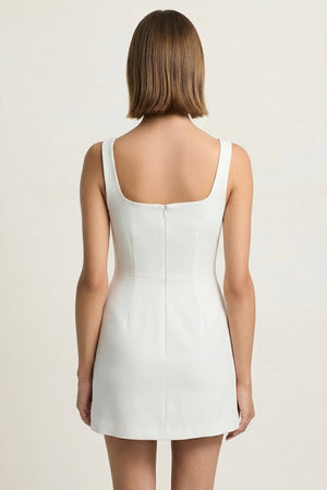 Ivory Square Neck Sheath Graduation Dress - KissProm