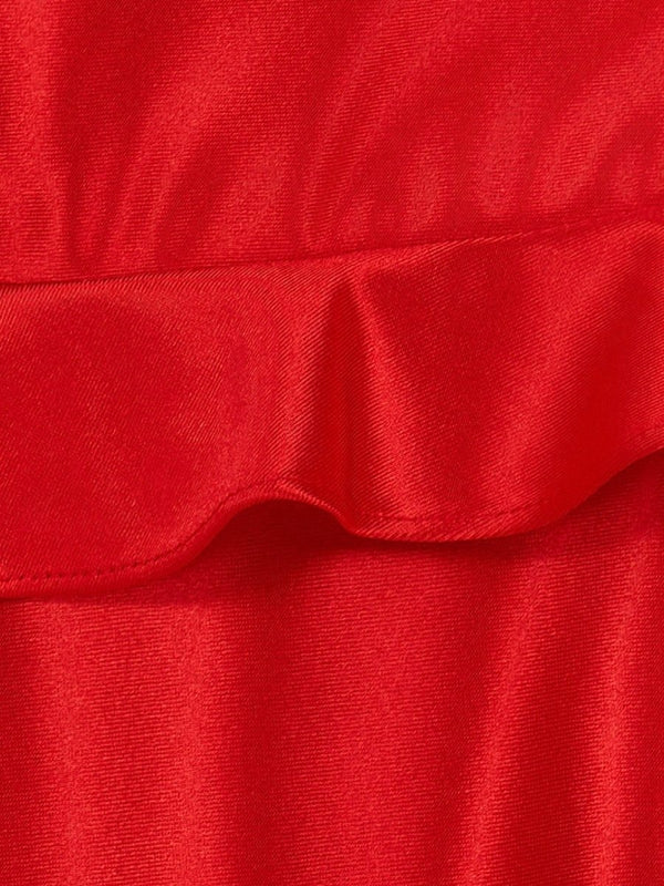 Junelle | Red - Sweetheart Satin Ruffles Short Homecoming Dresses