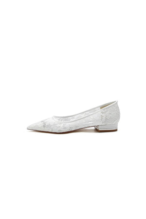 Lace Cocktail Pointed Toe Flats - KissProm