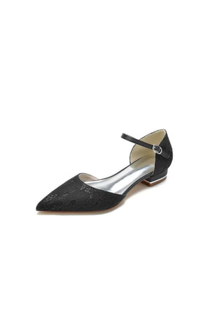 Lace One - strap Buckle Pointed Toe Mules - KissProm
