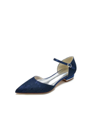 Lace One - strap Buckle Pointed Toe Mules - KissProm